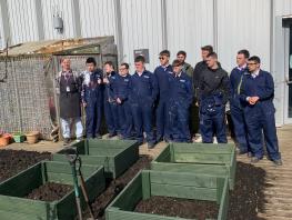 Abercorn students with there completed planters 