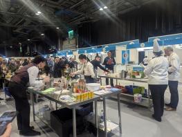 HNC Hospitality students Sophie Tulloch and Phil Milne impressing the judges with their innovative cocktails. 